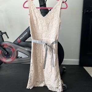 Nude a-line lace dress
